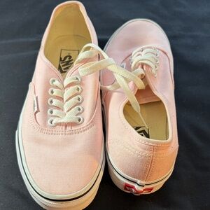 Disney Vans Women's Light Pink Canvas Sneakers firm on the low price of these.
